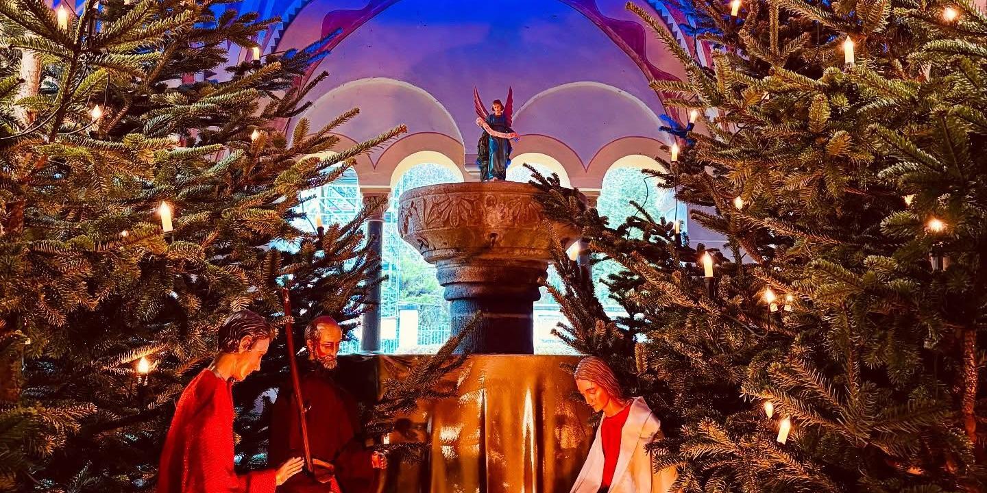 Krippe im Kreuzgang der Abtei