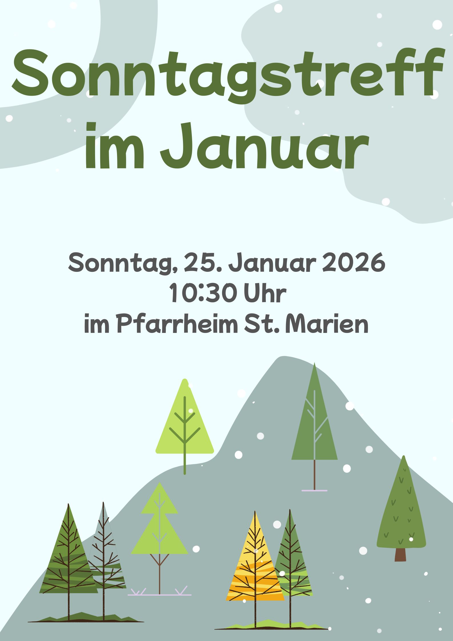 Plakat Sonntagstreff Januar 2026