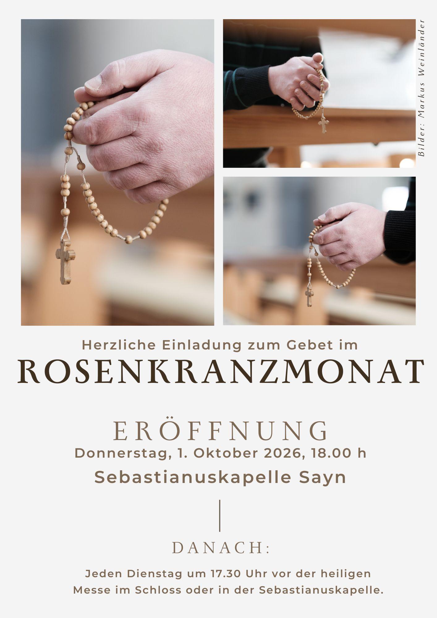 Plakat zum Rosenkranzmonat Oktober