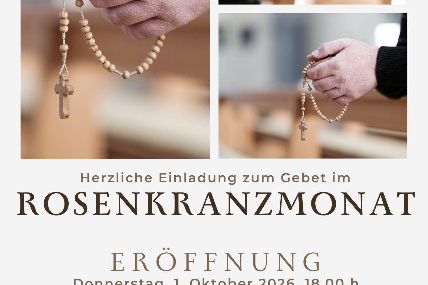 Plakat zum Rosenkranzmonat Oktober