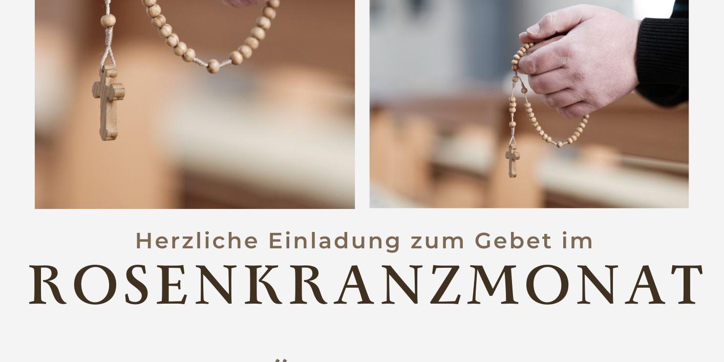 Plakat zum Rosenkranzmonat Oktober